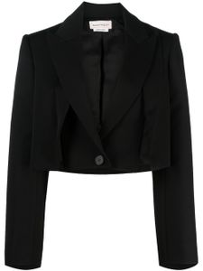 Alexander McQueen blazer crop en laine - Noir