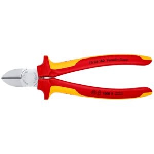 Knipex Zijsnijtang verchroomd ge‹soleerd met meer-componentengrepen, VDE-getest 180 mm - 7006180