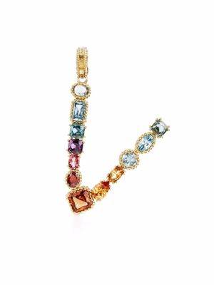 Dolce & Gabbana pendentif V en or 18ct orné de pierres variées