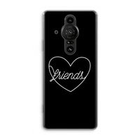 Friends heart black: Sony Xperia Pro-I Transparant Hoesje