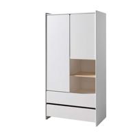 Leen Bakker - Vipack Kledingkast Kiddy 2 Deuren En 2 Lades - 90x180x55 Cm - MDF/Grenenhout - Wit