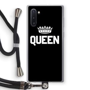 Queen zwart: Samsung Galaxy Note 10 Transparant Hoesje met koord