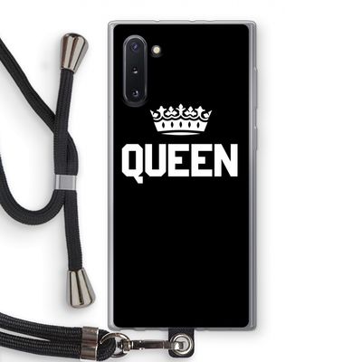 Queen zwart: Samsung Galaxy Note 10 Transparant Hoesje met koord