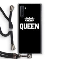 Queen zwart: Samsung Galaxy Note 10 Transparant Hoesje met koord