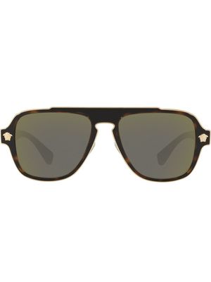 Versace Eyewear lunettes de soleil à monture aviateur - Marron