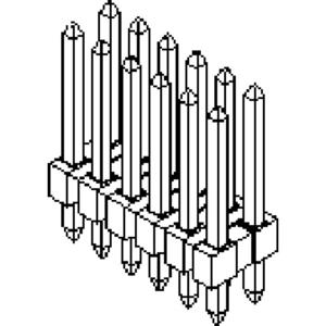 Molex Male header (standaard) Aantal rijen: 2 702871103 1 stuk(s) Bag