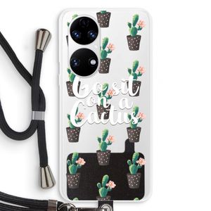 Cactus quote: Huawei P50 Transparant Hoesje met koord