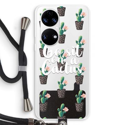 Cactus quote: Huawei P50 Transparant Hoesje met koord