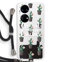 Cactus quote: Huawei P50 Transparant Hoesje met koord