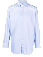 Brioni chemise en coton à boutonnière - Bleu - thumbnail