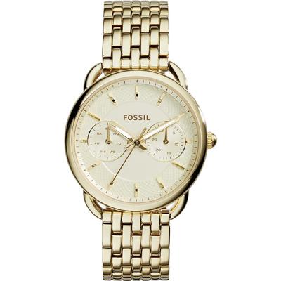 Fossil multifunctioneel goudkleurig roestvrijstalen Dameshorloge ES3714