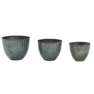 PTMD Emiel Brass iron pot bombey ribbed set of 3