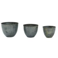 PTMD Emiel Brass iron pot bombey ribbed set of 3 - thumbnail