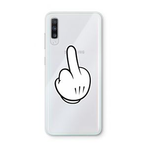 Middle finger white: Samsung Galaxy A70 Transparant Hoesje