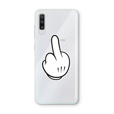 Middle finger white: Samsung Galaxy A70 Transparant Hoesje