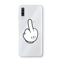 Middle finger white: Samsung Galaxy A70 Transparant Hoesje