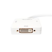 LogiLink CV0045A Adapter [1x Mini-DisplayPort stekker - 1x DVI-bus 24+5-polig, HDMI-bus] Wit 15.00 cm - thumbnail