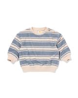 HEMA Baby Sweater Terry Strepen Blauw (blauw)