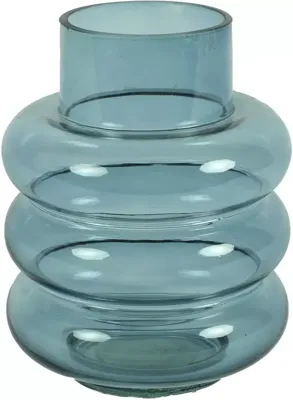 Countryfield vaas glas nikky 17x22.5cm blauw