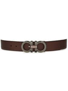 Ferragamo ceinture réversible en cuir à boucle Gancini - Marron