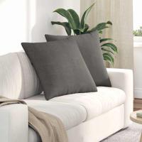 Sofa Kussens 2 pcs Lichtgrijs 80 x 80 cm Katoen Stof Sofa Kussens 2 pcs Lichtgrijs 80 x 80 cm Katoen Stof