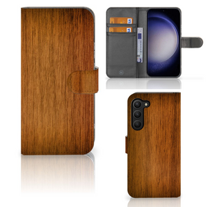 Samsung Galaxy S23 Plus Book Style Case Donker Hout