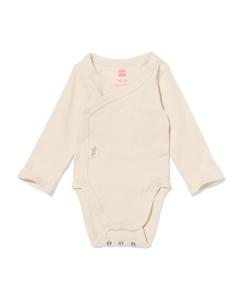 HEMA Newborn Meegroei Overslagromper Rib Stretch Ecru (ecru)