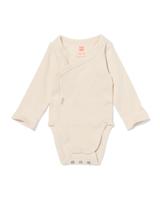 HEMA Newborn Meegroei Overslagromper Rib Stretch Ecru (ecru) - thumbnail