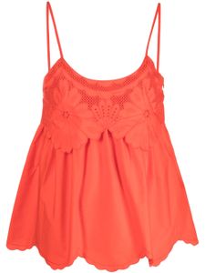 TWINSET haut en broderie anglaise - Orange