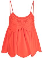 TWINSET broderie anglaise poplin top - Orange