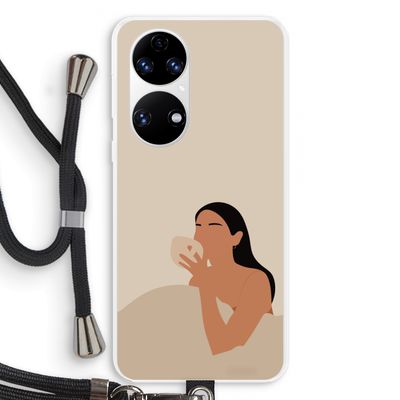 Fresh coffee: Huawei P50 Transparant Hoesje met koord
