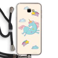 Vliegende eenhoorn: Samsung Galaxy J4 Plus Transparant Hoesje met koord