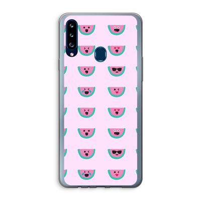 Smiley watermeloenprint: Samsung Galaxy A20s Transparant Hoesje