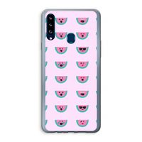 Smiley watermeloenprint: Samsung Galaxy A20s Transparant Hoesje