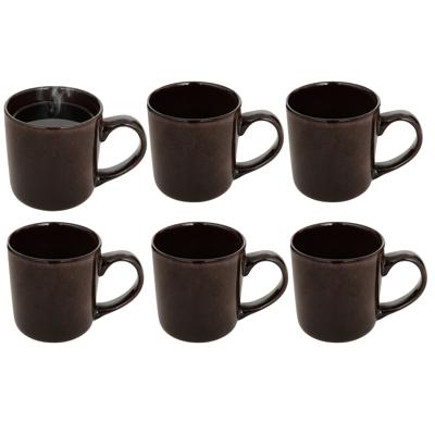 Secret de gourmet Koffiemok - 6x - bruin - keramiek - 420 ml - beker