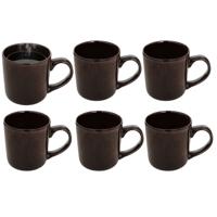 Secret de gourmet Koffiemok - 6x - bruin - keramiek - 420 ml - beker