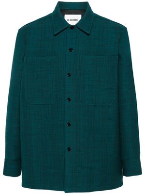 Jil Sander Geruit wollen shirtjack - Groen