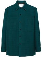 Jil Sander Geruit wollen shirtjack - Groen - thumbnail