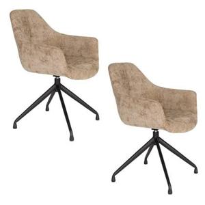 Housecraft Living Wiz Eetkamerstoelen Bruin - Set van 2