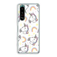 Rainbow Unicorn: Sony Xperia 5 III Transparant Hoesje