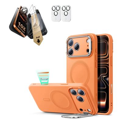 iPhone 17 Pro Max Bundle Cloud Soft Magnetic Case (Camera Control, Stash Stand) and Armorite Pro Screen Protector - Orange iPhone 17 Pro Max Bundle Cloud Soft Magnetic Case (Camera Control, Stash Stand) and Armorite Pro Screen Protector - Orange