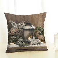 Kerst decoratie katoen en linnen kussen Office Home kussen zonder kussen grootte: 45x45cm (Silver Star)
