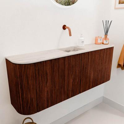 Toiletmeubel Mondiaz Joya Dlux | 113.2 cm | Meubelkleur Ruby | Faye wastafel Nata Wasbak Midden | Zonder kraangat(en)