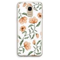 Peachy flowers: Samsung Galaxy J6 (2018) Transparant Hoesje