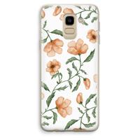 Peachy flowers: Samsung Galaxy J6 (2018) Transparant Hoesje - thumbnail