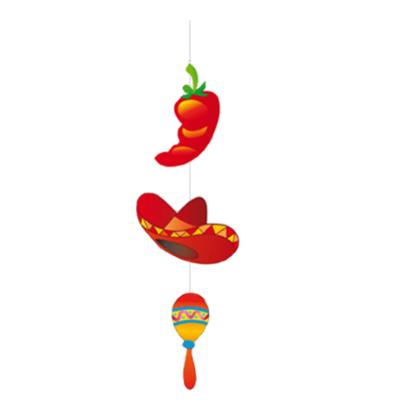 Mexicaans thema sfeer fiesta hangslinger - plafond - 100 x 28 cm - papier Mexicaans thema sfeer fiesta hangslinger - plafond - 100 x 28 cm - papier
