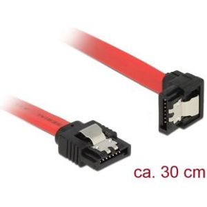 Delock 83978 SATA 6 Gb/s Kabel recht naar beneden haaks 30cm rood