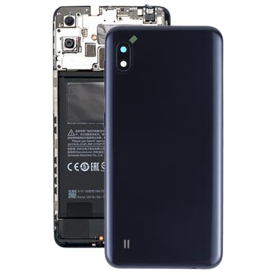 Batterij achtercover met camera lens & Zijkleutels voor Galaxy A10 SM-A105F/DS SM-A105G/DS (zwart)