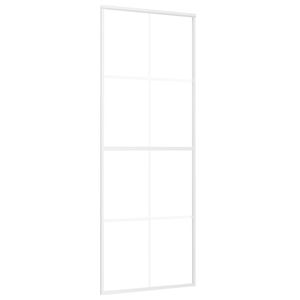 vidaXL Schuifdeur 76x205 cm mat ESG-glas en aluminium wit