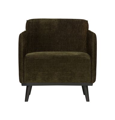 WOOOD Fauteuil 'Statement' Met Armleuning, Rib, kleur Warm Groen